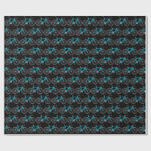 Aqua Bike on Black Wrapping Paper Cadeaupapier (Vlak)