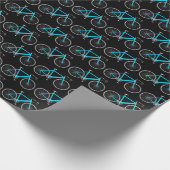 Aqua Bike on Black Wrapping Paper Cadeaupapier (Hoek)