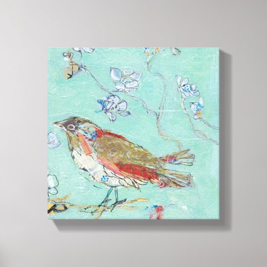 Aqua Bird Canvas Afdruk (Voorkant)