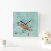 Aqua Bird Vierkante Klok (Huis)