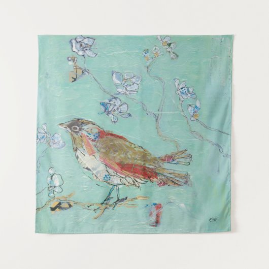 Aqua Bird Wandkleed (Voorkant (horizontaal))