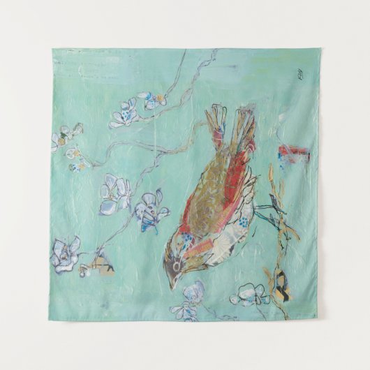 Aqua Bird Wandkleed (Voorkant)