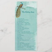 Aqua  Bird Wedding Program Order of Service Programmakaart (Achterkant)