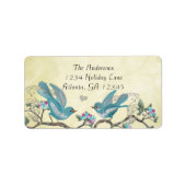  Aqua Birds Hot Pink & Aqua Flower Labels (Voorkant)