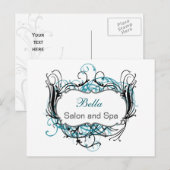 aqua Black and white Chic Business - Hartelijk dan Briefkaart (Voorkant / Achterkant)