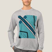 Aqua Black Bold Stripe MCM-geïnspireerd Abstract Tri-Blend Shirt (Voorkant volledig)
