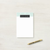 Aqua & Black Chevron Pattern Post-it® Notes (Op bureau)