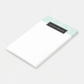 Aqua & Black Chevron Pattern Post-it® Notes (Schuin)