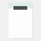 Aqua & Black Chevron Pattern Post-it® Notes (Voorkant)