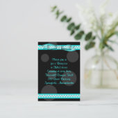 Aqua Black Dot Ribbon Bat Mitzvah Receptie Kaart (Staand voorkant)
