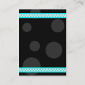 Aqua Black Dot Ribbon Bat Mitzvah Receptie Kaart (Achterkant)