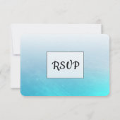 Aqua Black en Blue Wedding RSVP-kaart RSVP Kaartje (Achterkant)