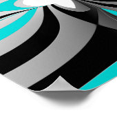 Aqua Black Grey Abstract Poster (Hoek)