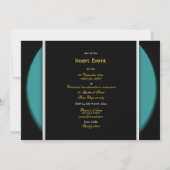 Aqua Black kerstboomfeest Kaart (Achterkant)