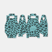 Aqua Black Leopard Print Baby shower Bedankdoosjes (Uitgevouwen)