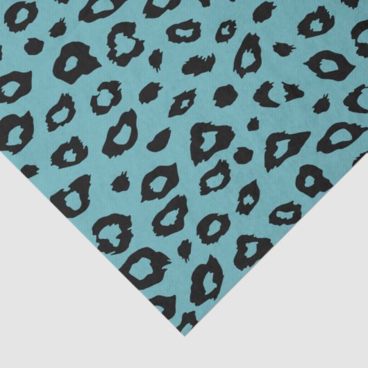 Aqua Black Leopard Print Tissuepapier (Detail)