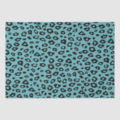 Aqua Black Leopard Print Tissuepapier (Voorkant)