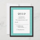 Aqua Black Mini Polka Dots Bat Mitswa RSVP-kaart RSVP Kaartje (Achterkant)