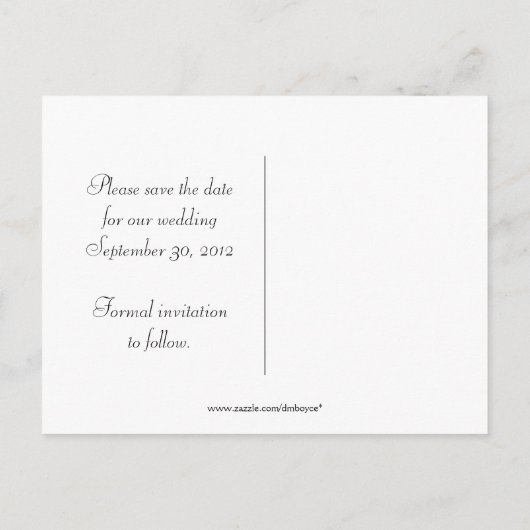 Aqua Black Monogram Floral Swirls Bewaar de datum Aankondigingskaart (Achterkant)