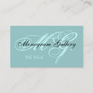  Aqua Black Monogram Visitekaartje