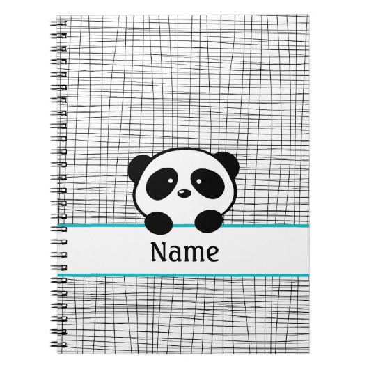 Aqua Black Specialized Panda Notitieboek (Voorkant)