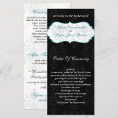 aqua black Wedding programma Programmakaart (Voorkant / Achterkant)