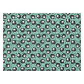 Aqua, Black & White Atomic Blobs | Midden-eeuw Tafelkleed (Voorkant (Horizontaal))