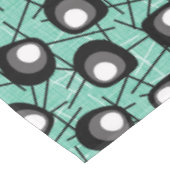 Aqua, Black & White Atomic Blobs | Midden-eeuw Tafelkleed (Gekanteld)