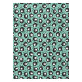 Aqua, Black & White Atomic Blobs | Midden-eeuw Tafelkleed (Voorkant)
