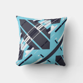 Aqua Black White Gray Diagonal Southwest Art Look Kussen