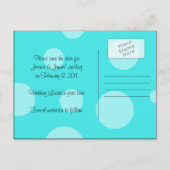 Aqua Black White Polka Dot Save the Date Briefkaar Aankondigingskaart (Achterkant)