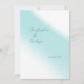 Aqua Blau Calligraphy Watercolor Save the Date Kaart (Voorkant)