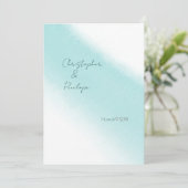 Aqua Blau Calligraphy Watercolor Save the Date Kaart (Staand voorkant)