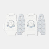 Aqua Blau Wilde Bloem Waterverf Crest Trouw Bedankdoosjes (Uitgevouwen)