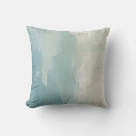 Aqua Blau Zee Groen Teal Beige Waterverf 40cm Kussen