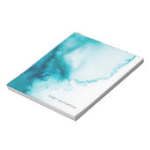 Aqua Blauw Aquarel Achtergrond Notitieblok (Linkerzijde)