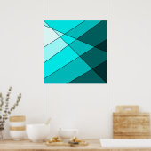 Aqua blauw blauwgroen decoratief poster (Keuken)