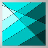 Aqua blauw blauwgroen decoratief poster (Voorkant)