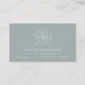 AQUA BLAUW BLAUWGROEN LOTUS FLORA LOGO DIE DANK DA VISITEKAARTJE (Voorkant)