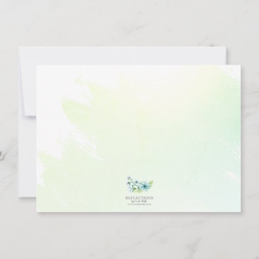 Aqua Blauw/Blauwgroen Waterverf Bloemen Gepersonal Notitiekaartje (Achterkant)