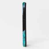 aqua blauw bloempatroon gepersonaliseerd Case-Mate iPhone case (Achterkant/links)