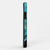 aqua blauw bloempatroon gepersonaliseerd Case-Mate iPhone case (Achterkant/rechts)