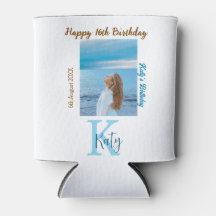 Aqua blauw bruin gelukkige 16e verjaardag foto naa