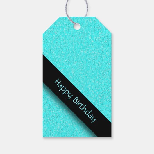 Aqua Blauw Cadeaulabel (Voorkant)