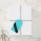 Aqua Blauw Cadeaulabel (Met Touw)