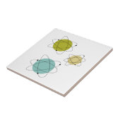 Aqua Blauw en Geel Atoomelementen Midcentury Tegeltje (Zijkant)