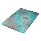 Aqua blauw en grijs decoratief badmat (Gekanteld)