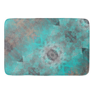 Aqua blauw en grijs decoratief badmat