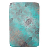 Aqua blauw en grijs decoratief badmat (Voorkant Verticaal)
