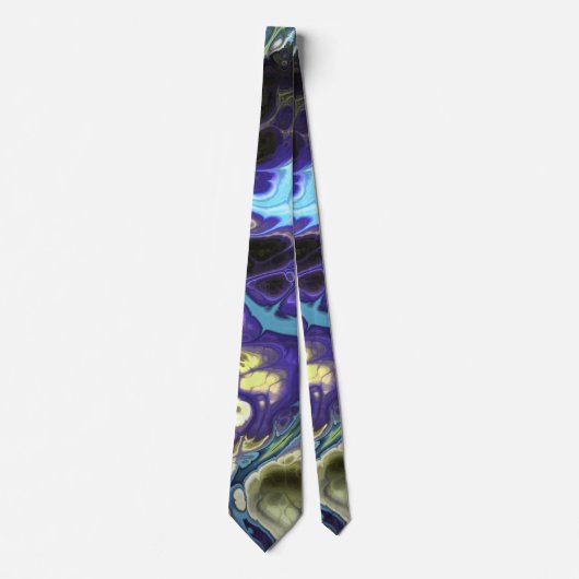 Aqua blauw en paarse marmer-stropdas-kleurstof stropdas (Voorkant)